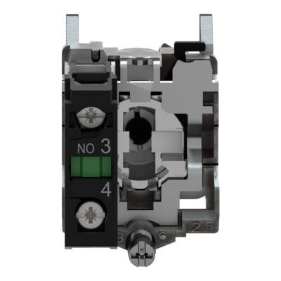 Selector switch, metal, black, Ø22, 3 positions, spring spring return, 1 NO - Schneider Electric - XB4BD41
