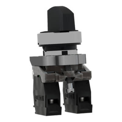 Selector switch, metal, black, Ø22, long handle, 3 positions, spring return to center, 2 NO - Schneider Electric - XB4BJ53