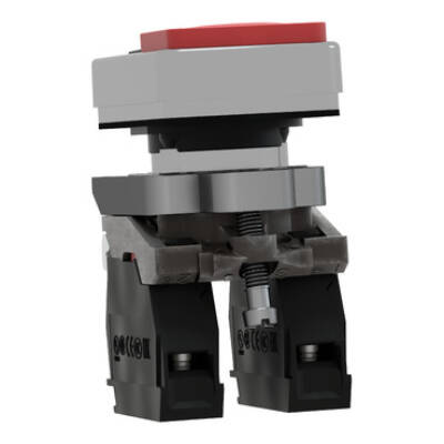 Double-headed push button, metal, Ø22, 1 green flush marked I + 1 red projecting marked O, 1 NO + 1 NC - Schneider Electric - XB4BL73415