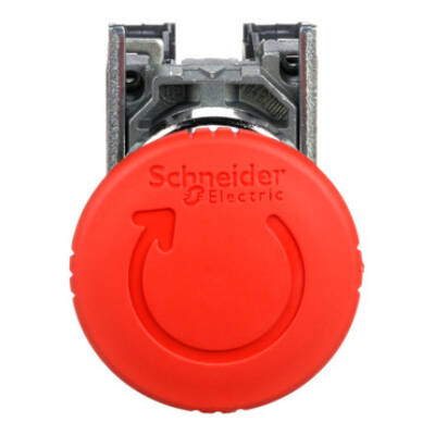 Emergency stop switching off, metal, red mushroom, Ø40, Ø22, trigger latching turn to release, 1 NO + 1 NC - Schneider Electric - XB4BS8445