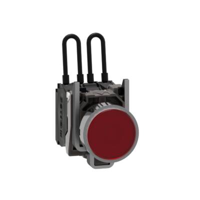Push-to-test pilot light, Harmony XB4, metal, red, universal LED, screw clamp terminals, 110...120V - Schneider Electric - XB4BW24G5