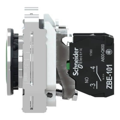 Harmony XB4, Push button flush mounted, metal, green, Ø30, spring return, unmarked, 1 NO - Schneider Electric - XB4FA31