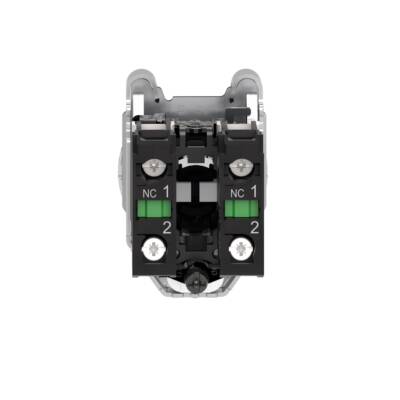Harmony XB4, Selector switch flush mounted, metal, black, Ø30, long handle, 3 positions, spring return to center, 2 NO - Schneider Electric - XB4FJ53
