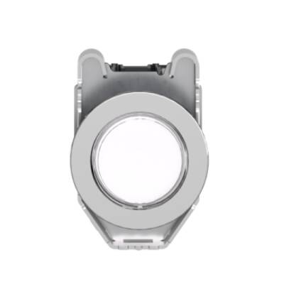 Illuminated push button, Harmony XB4, metal, white flush mounted, 30mm, universal LED, plain lens, 1NO + 1NC, 120V AC - Schneider Electric - XB4FW31G5