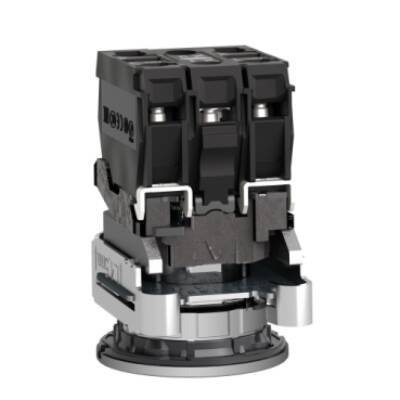 Illuminated push button, Harmony XB4, metal, orange flush mounted, 30mm, universal LED, plain lens, 1NO + 1NC, 120V AC - Schneider Electric - XB4FW35G5