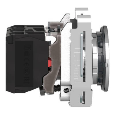 Illuminated push button, Harmony XB4, metal, blue flush mounted, 30mm, universal LED, plain lens, 1NO + 1NC, 24V AC DC - Schneider Electric - XB4FW36B5