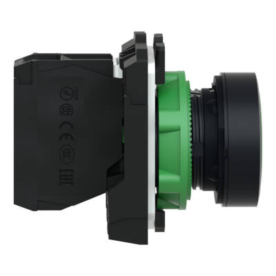 Push button, plastic, flush, green, Ø22, spring return, unmarked, 1 NO - Schneider Electric - XB5AA31