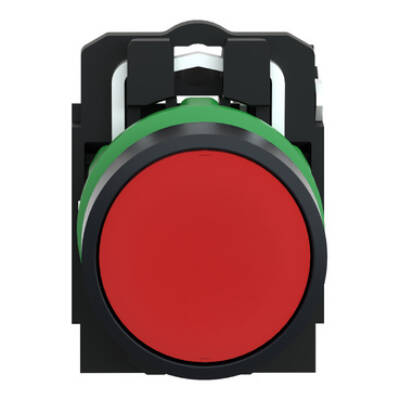 Push button, Harmony XB5, red projecting complete Diam22 spring return 1 NO unmarked - Schneider Electric - XB5AA41