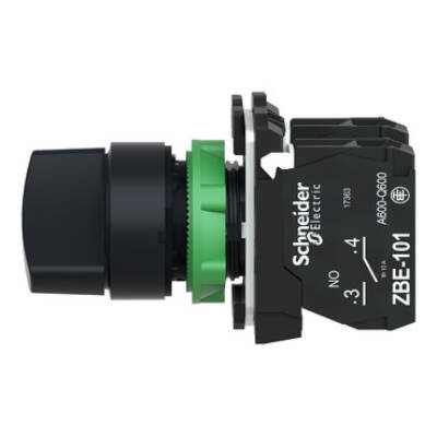 Selector switch, plastic, black, Ø22, 2 positions, stay put, 1 NO + 1 NC - Schneider Electric - XB5AD25