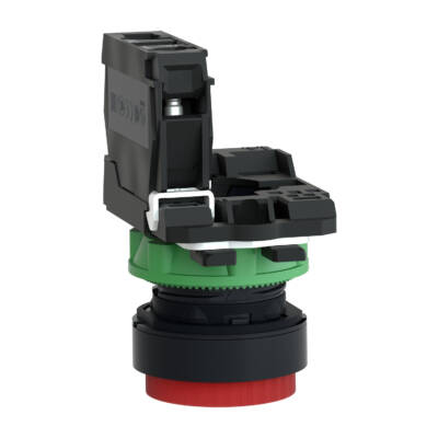 Harmony XB5, Push button, plastic, projecting, red, Ø22, spring return, unmarked, 1 NC - Schneider Electric - XB5AL42