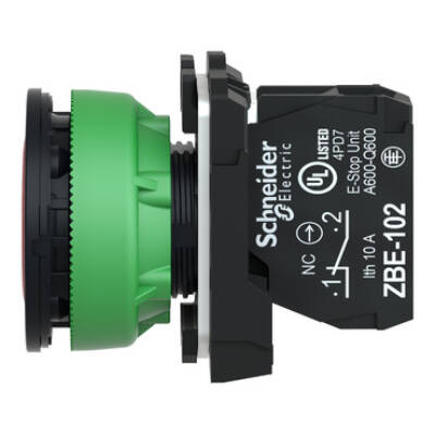 FLUSH MOUNTED RED FLUSH CAPS PUSHBUTTON 1NC SCREW CLAMP - Schneider Electric - XB5FA42