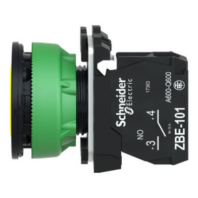 FLUSH MOUNTED YELLOW FLUSH CAPS PUSHBUTTON 1NO SCREW CLAMP - Schneider Electric - XB5FA51