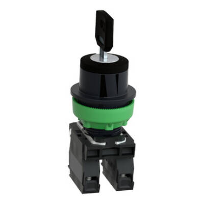 FLUSH MOUNTED SELECTOR SW. KEY 455 3 POS STAY PUT KEY RELEASE CENTER 2NO SCREW - Schneider Electric - XB5FG33