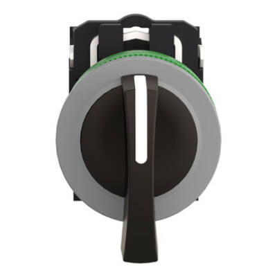 Selector switch, Harmony XB5, flush mounted ssw long handle 3 pos stay put 2 NO screw clamp cp grey - Schneider Electric - XB5FJ33C0