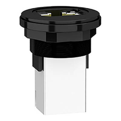 Panel mounted RJ45 port, plastic, Ø22, for ethernet interface, RJ45 jack - Schneider Electric - XB5PRJ45