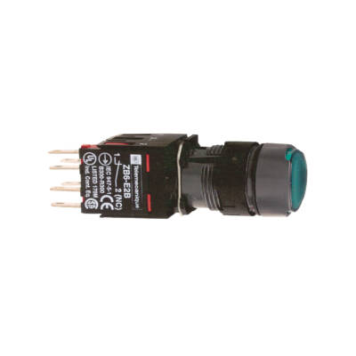 green flush complete illum pushbutton Ø16 latching 1NO 12...24V - Schneider Electric - XB6AF3B1B