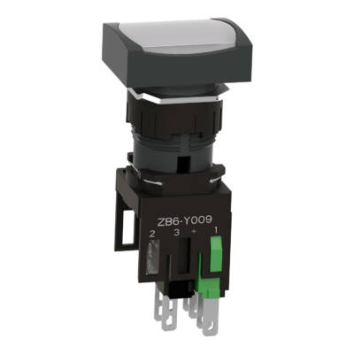 white rectang flush complete illum pushbutton Ø16 spring return 1NO 12...24V - Schneider Electric - XB6DW1B1B