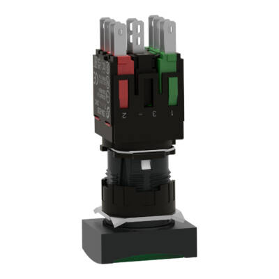 green rectang flush complete illum pushbutton Ø16 spring return 1NO+1NC 12...24V - Schneider Electric - XB6DW3B5B