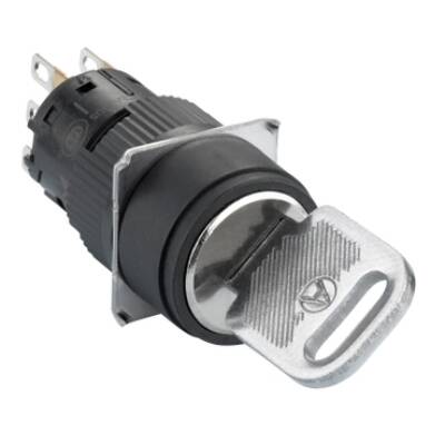 round black key selector switch Ø16-projecting keylock 2 positions-1CO - Schneider Electric - XB6EAG221P