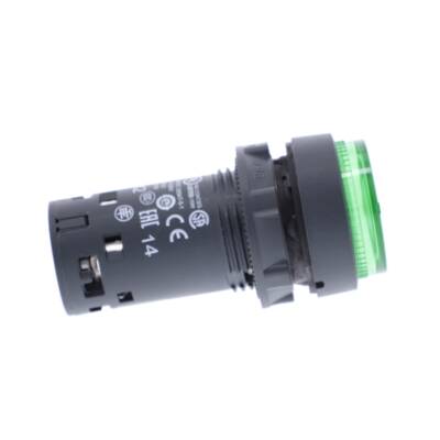 Harmony XB7, Monolithic illuminated push button, plastic, green, Ø22, integral LED, spring return, 24 V AC/DC, 1 NO - Schneider Electric - XB7NW33B1
