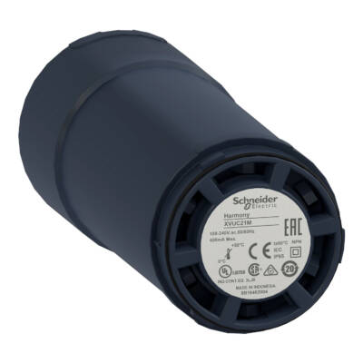 Base unit with top cover for modular tower lights, black, Ø60, PNP, 100...240 V AC - Schneider Electric - XVUC21MP