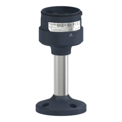 Fixing plate with 100 mm aluminium pole for modular tower lights, black, Ø60 - Schneider Electric - XVUZ02