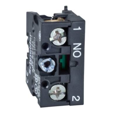 contact block ZB2 - spring return - 1 NO - slow-break/staggered - front mounting - Schneider Electric - ZB2BE201