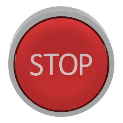 red flush pushbutton head Ø22 spring return "STOP" - Schneider Electric - ZB4BA434