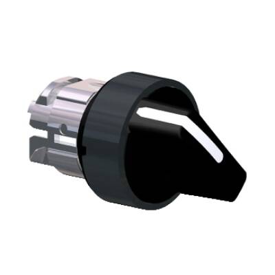Harmony XB4, Selector switch head, black metal, black, Ø22, 2 positions, stay put - Schneider Electric - ZB4BD27