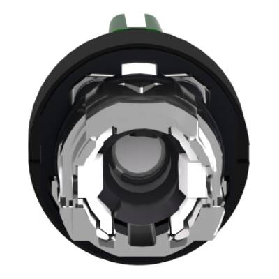 Head for illuminated selector switch, Harmony XB4, universal LED,  black metal, green handle, 22mm, 3 positions, stay put - Schneider Electric - ZB4BK13337
