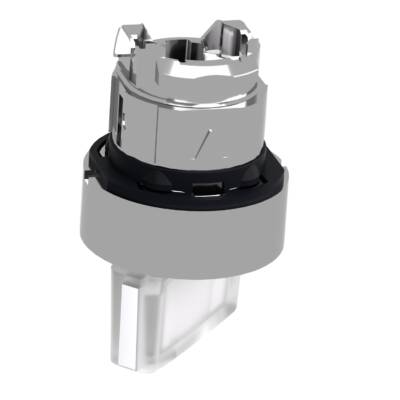 Head for illuminated selector switch, Harmony XB4, universal LED,  white handle, 22mm, 2 positions, spring return - Schneider Electric - ZB4BK1413