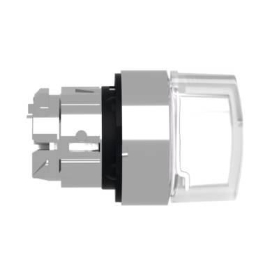Head for illuminated selector switch, Harmony XB4, chromium metal, white handle, 22mm, universal LED, 3 positions, - Schneider Electric - ZB4BK1713