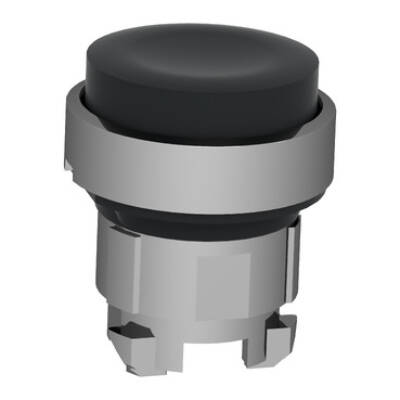 black projecting pushbutton head Ø22 spring return unmarked - Schneider Electric - ZB4BL2