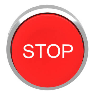 Projecting push button head Ø40, metal, red, Ø22, spring return, marked STOP - Schneider Electric - ZB4BL434