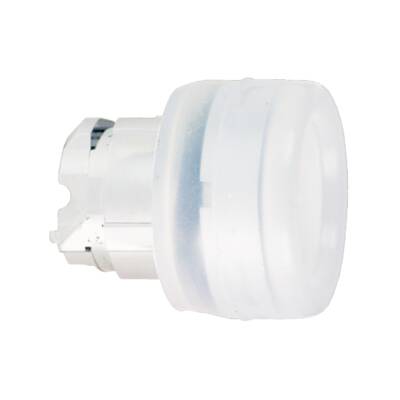 Push button head, metal, projecting, white, Ø22, spring return, booted, unmarked - Schneider Electric - ZB4BP1