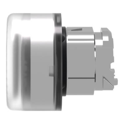 Head for non illuminated push button, Harmony XB4, white flush, 22mm, spring return, clear boot, unmarked - Schneider Electric - ZB4BP18