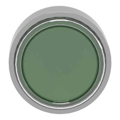 Head for non illuminated push button, Harmony XB4, green flush, 22mm, spring return, clear boot, unmarked - Schneider Electric - ZB4BP383