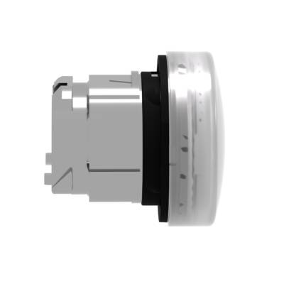 Head for pilot light, Harmony XB4, metal, white, 22mm, universal LED, plain lens - Schneider Electric - ZB4BV013