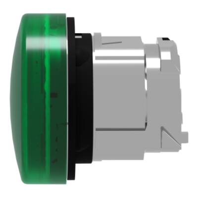 Head for pilot light, Harmony XB4, green, 22mm, with plain lens, universal LED - Schneider Electric - ZB4BV033E
