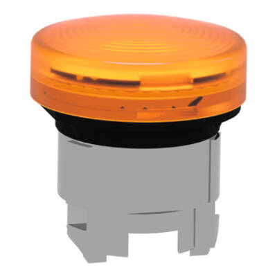 Head for pilot light, Harmony XB4, orange, 22mm, with grooved lens, universal LED - Schneider Electric - ZB4BV053S