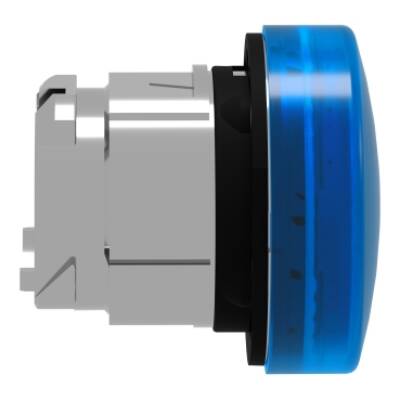 Head for pilot light, Harmony XB4, metal, blue, 22mm, universal LED, plain lens - Schneider Electric - ZB4BV063