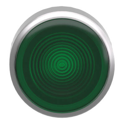 Head for illuminated push button, Harmony XB4, metal, green flush, 22mm, universal LED, spring return, grooved lens - Schneider Electric - ZB4BW333S