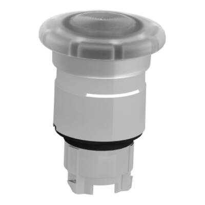 Head for illuminated push button, Harmony XB4, metal, white mushroom 40mm, 22mm, universal LED, spring return - Schneider Electric - ZB4BW413