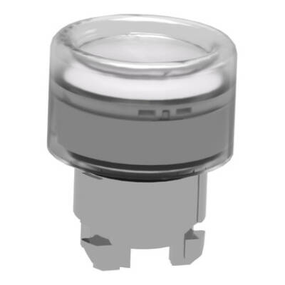 Head for illuminated push button, Harmony XB4, metal, white flush, 22mm, universal LED, spring return, clear boot - Schneider Electric - ZB4BW513