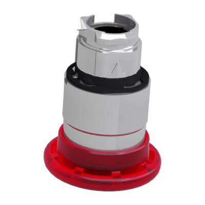 Head for illuminated emergency switching off push button, Harmony XB4, metal, red mushroom 40mm, 22mm, universal LED, push-pull - Schneider Electric - ZB4BW643