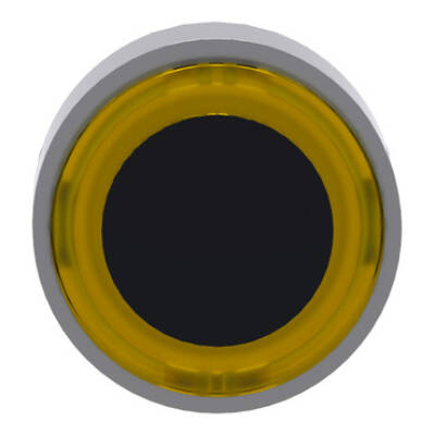 Head for illuminated push button, Harmony XB4, metal, yellow flush, 22mm, universal LED, spring return, illuminated ring - Schneider Electric - ZB4BW983