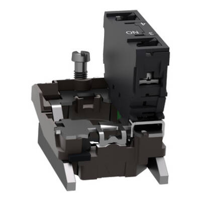 Complete body/contact assembly, Harmony XB4, single contact block with body/fixing collar 1 NO spring clamp terminal - Schneider Electric - ZB4BZ1016P