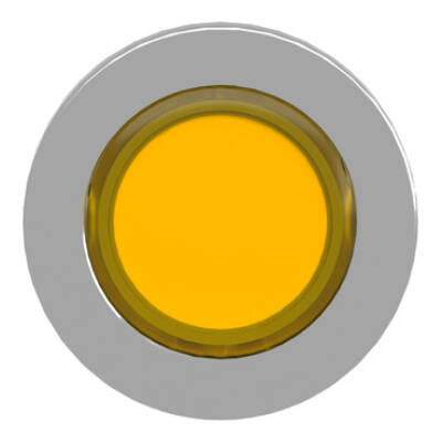 Head for illuminated push button, Harmony XB4, metal, yellow, universal LED, 30mm, left to center, for legend of insertion - Schneider Electric - ZB4FA58