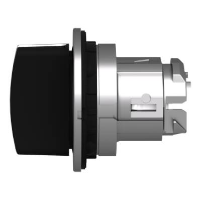 Head for selector switch, Harmony XB4, flush mounted black 3 position stay put - Schneider Electric - ZB4FD3
