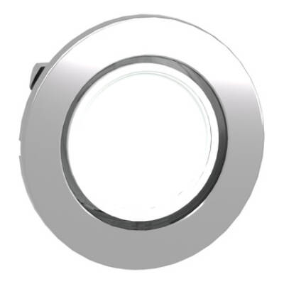 Head for pilot light, Harmony XB4, flush mounted, white, 30mm, with plain lens, universal LED - Schneider Electric - ZB4FV013